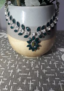 Blue Necklace And Earrings Set