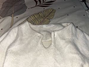 Korean White Warm Top