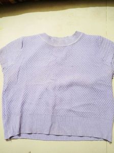 Lavender Knit Short Sleeve Top