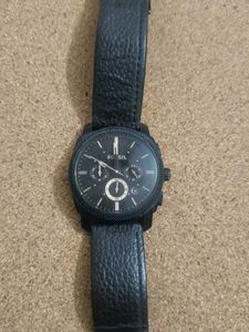 Fossil Black Leather Watch