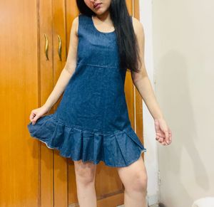 Cute Denim Ruffle Dress