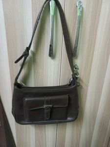 Vintage Brown Leather Shoulder Bag