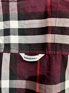 BURBERRY MAROON CHECK SHIRT M(40)
