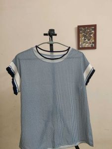 Checkered Blue top