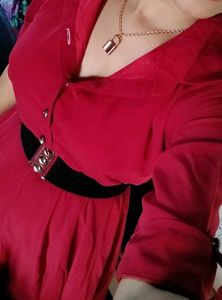 Women&#39;s Red Pretty Party Wear Maxi Dress