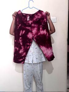 Tye Dye Night Suit Capri