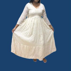 Elegant Off White Ethnic Gown
