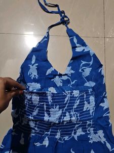 Floral Halter Neck Short Kurti