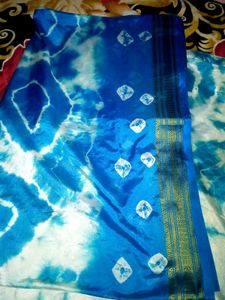 Blue Tie-Dye Saree