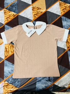 Cute White Collar Crop Top 🎀