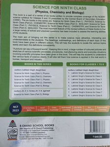 Class 9th S Chand Phy, Che &amp; Bio Books Part-2