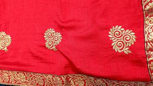 Red Embroidered Saree