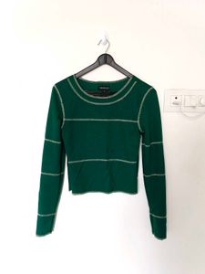 Emerald Green Cropped Long Sleeve
