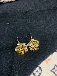 Flower Design Drop Earrings