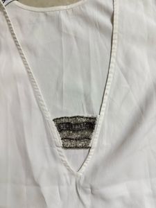 White Pleated Tank Top
