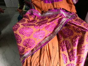 UsedMustard&amp;MagentaEmbroidery ShifonGeorgette Sare
