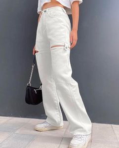 Ripped Straight Leg Jeans