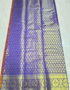 Banarsi Silk Saree With Semi Stitched  Blouse