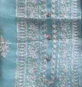 Light Blue Unstitched Embroidery Suit
