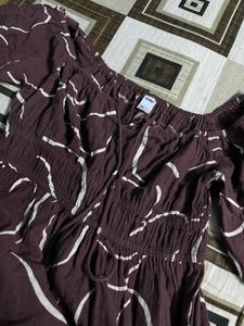 Patterned Off-Shoulder Dress