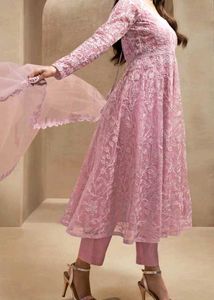 Net Embroidered Anarkali Suit Set
