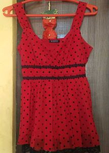 2 Combo Red Polka Dot Top &amp; Dress Set