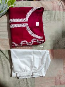 Maroon Embroidered Pakistani Suit