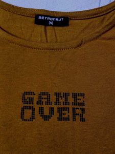 Mustard ‘GAME OVER’ Sleeveless Crop Tank Top