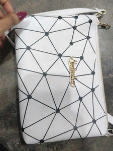 Totally New White Geometric Crossbody Bag