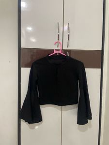 Sparkly Black Top with Keyhole Detail