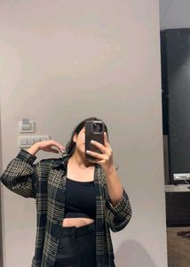 Plaid Oversized Button-Down Shirt
