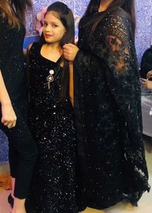 Net With Pearl Black Saree
