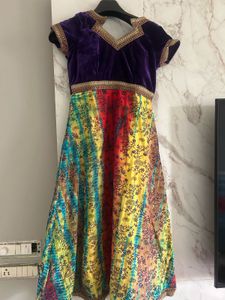 Colorful Tie-Dye Velvet Dress