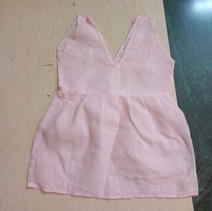 New Pink Baby Chikan work Chemise