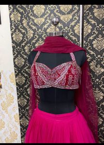 Hot Pink Lehenga Choli Set