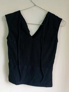 Tie Detail Black Top
