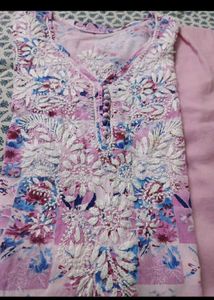 Pink Embroidered Kurta Set