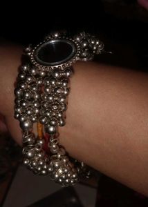 Silver Beaded Bracelet &amp; Earings