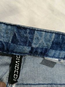 H&amp;M Checkerboard Slit Jeans