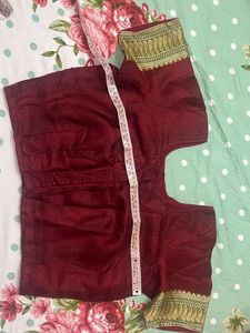 Maroon Saree with Green Border