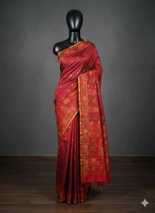 Pure Silk Saree with ashavali border