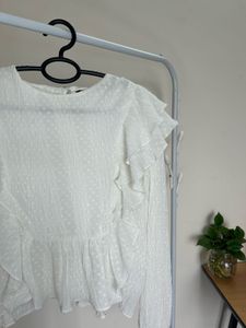 White Ruffle Blouse