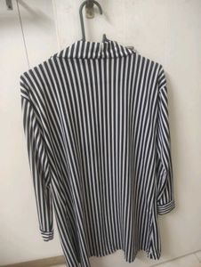 Striped Open Front Cardigan