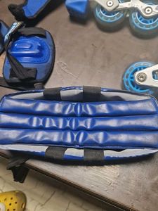 Blue and White Roller Blades