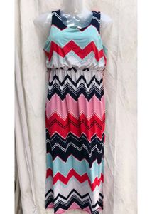 Colorful Chevron Maxi Dress