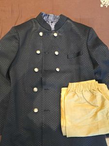 Men's Black Sherwani Set