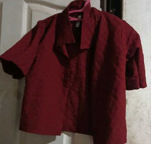Burgundy Cropped Jacket