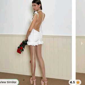White Dress With Rose Choker