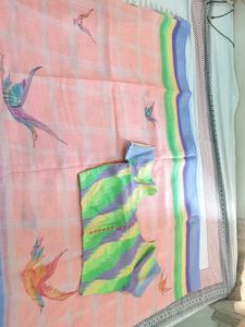 Peach Saree