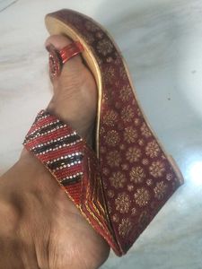 Red Zardozi Work Scandle